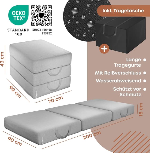 Thumbnail 1 de KESSER Klappmatratze 90 x 200 x 15 cm