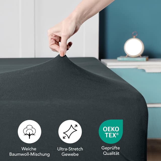 Detalle 2 de Utopia Bedding Jersey Spannbettlaken 180 x 200