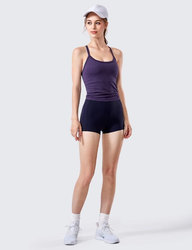 Detalle de CRZ YOGA Débardeur dos nageur femme avec soutien-gorge intégré pour fitness à faible impact