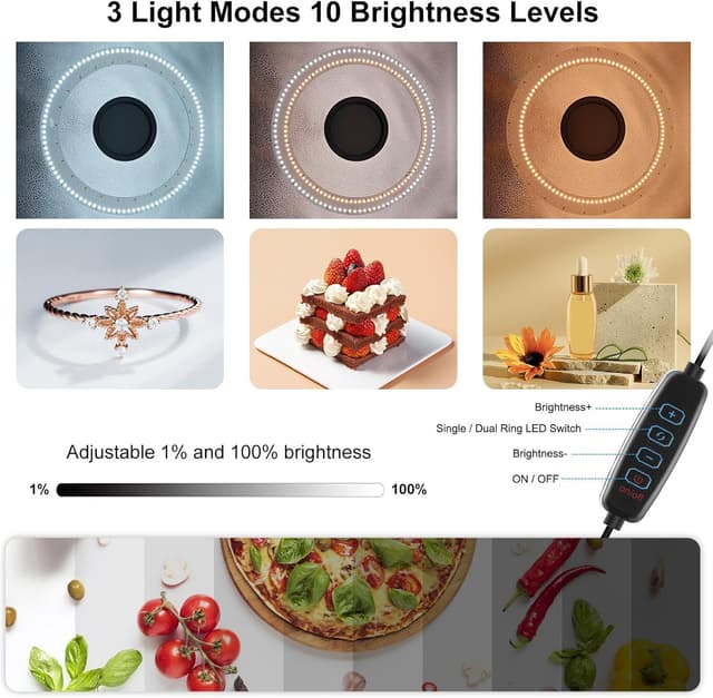 Detalle de PULUZ Fotobox Tent Kit (50 cm) mit dimmbaren 3 Farbtemperaturen, 200 LEDs und USB‑PD – 12 Foto-Hintergründe