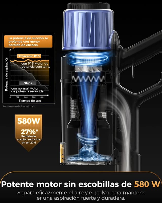Thumbnail 4 de Proscenic P15🔋 Aspiradora inalámbrica, 580W, 50kPa, 70Min