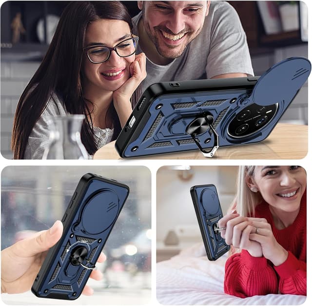 Thumbnail 6 de LeYi for Honor Magic 7 Pro 5G Case with slide camera cover and 360° ring stand (blue)