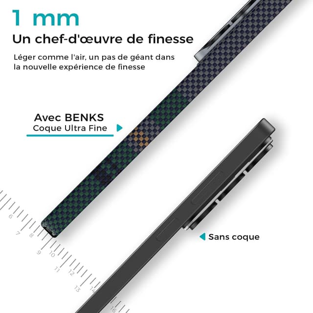 Detalle de BENKS Aurora ArmorAir pour Samsung Galaxy S26 Ultra 6,9 pouces – coque ultra-fine légère en fibre aramide (kevlar) avec anneau magnétique