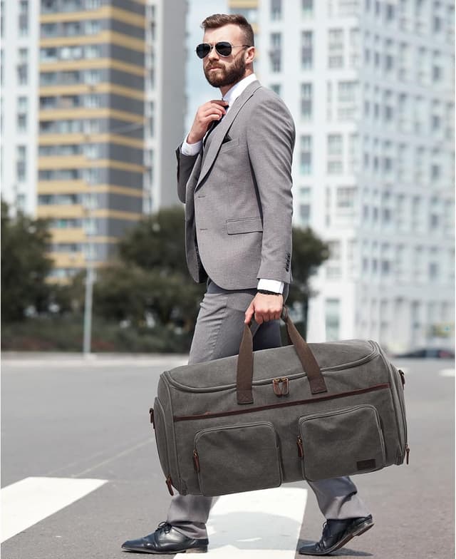 Detalle 2 de S-ZONE borsa da viaggio 3 in 1 convertibile con scomparti per indumenti, scarpe e beauty case