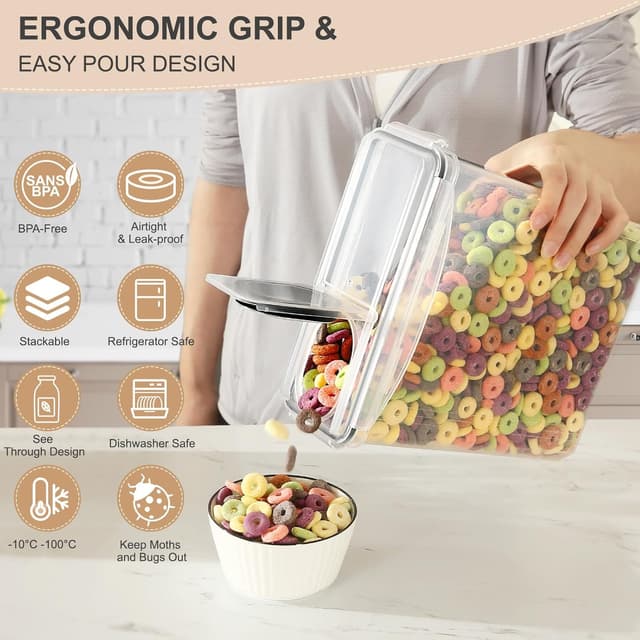 Detalle de Cereal storage containers 4 pack, 3.7L