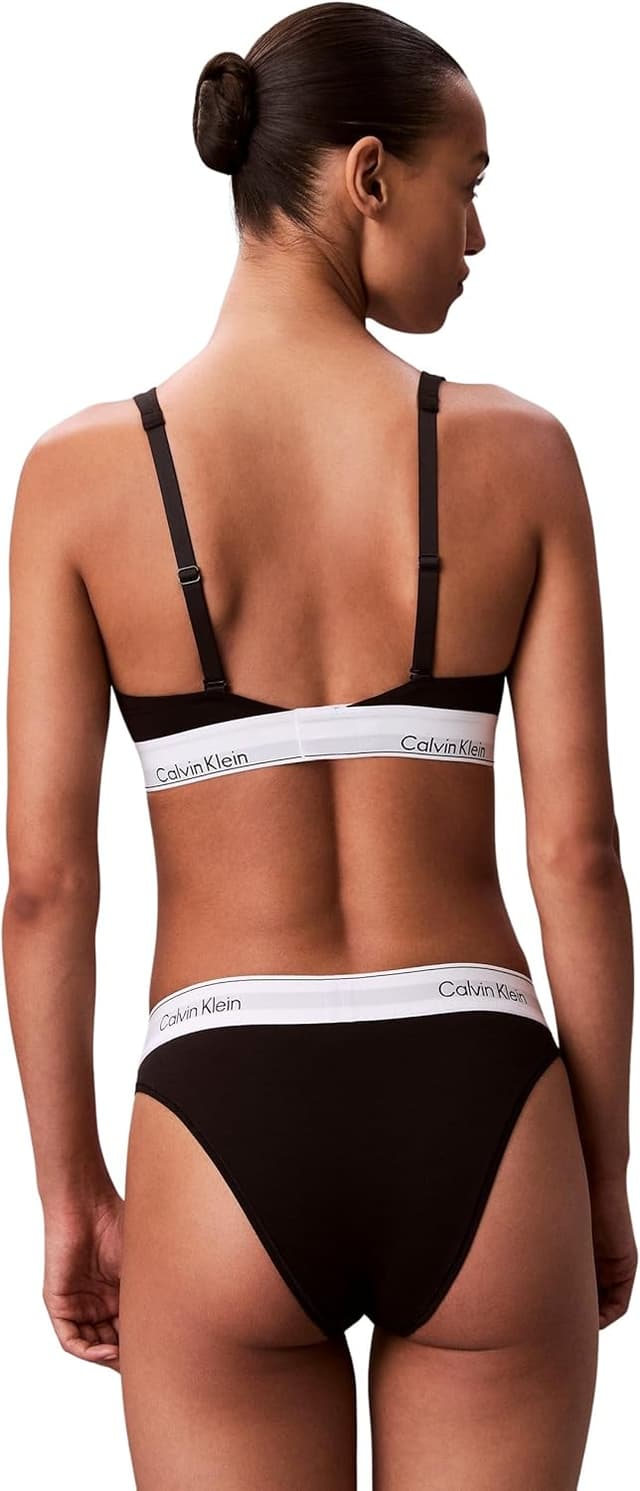 Detalle 2 de Calvin Klein Donna Bralette Unlined Triangle con spalline regolabili: comoda e senza imbottitura