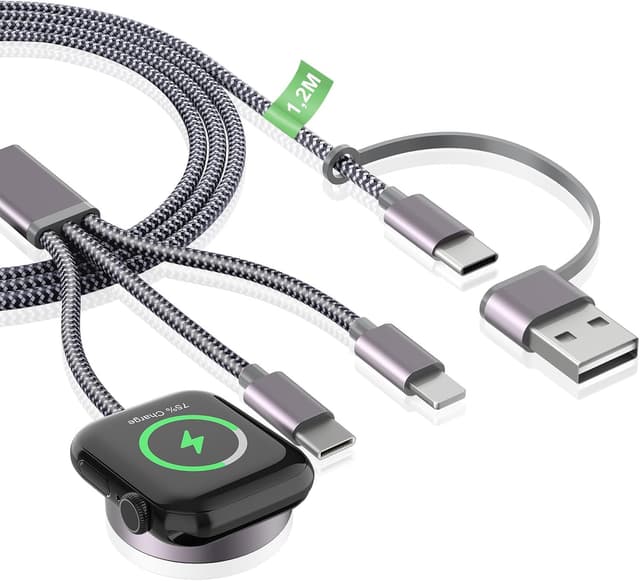 Detalle de 3‑in‑1 Ladekabel 120 cm für iPhone und Apple Watch