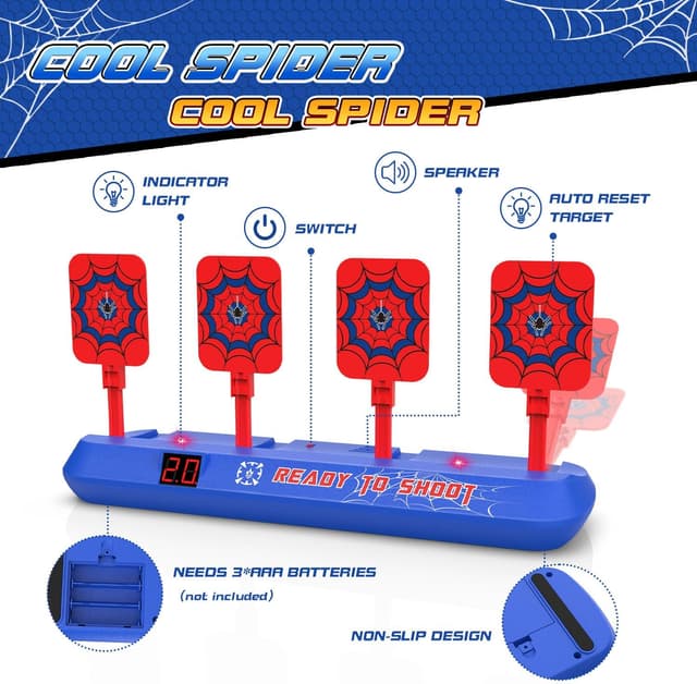 Detalle 2 de Spider Electronic Target with Nerf Toy Gun for Kids