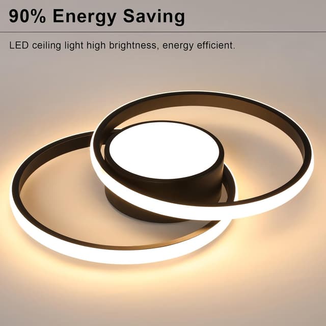 Thumbnail 6 de Plafonnier LED Comely dimmable noir 40 W, 4500 lm, 3000K–6500K avec télécommande (diamètre 40 cm)