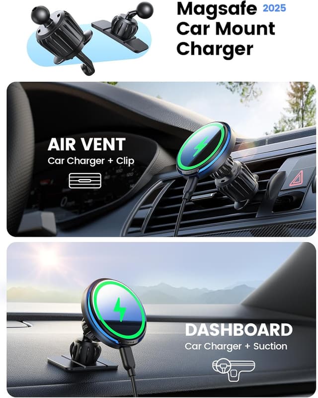 Detalle 2 de Lamicall MagSafe car charger holder 15W