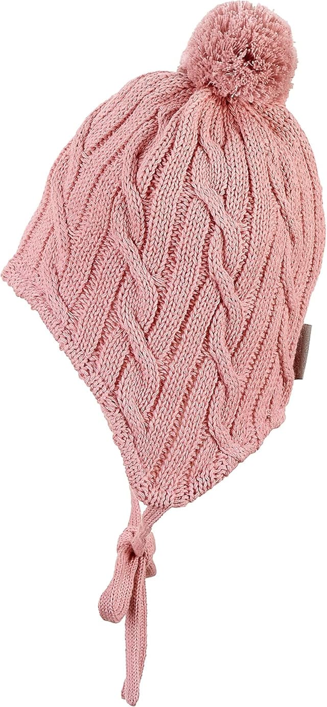 Detalle de Sterntaler Strickmütze mit Bommel für Kinder – gefüttert, mit Zopfmuster