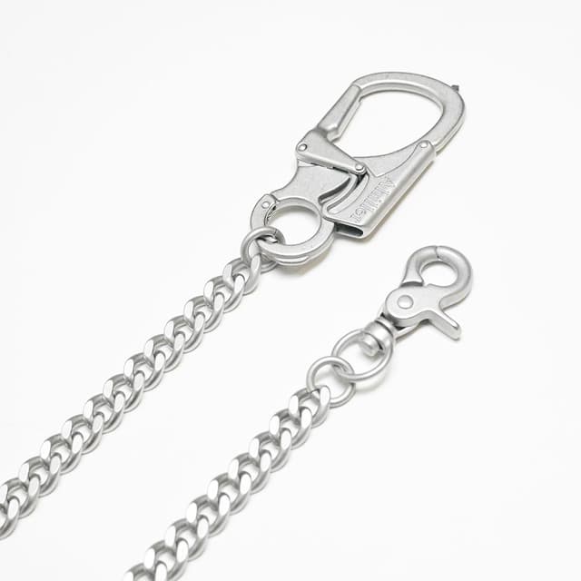 Detalle de Ahiller Geldbörsenkette mit Verschluss: Biker-Kette mit Doppelschloss-Design und Wolframstahl-Kegelkopf