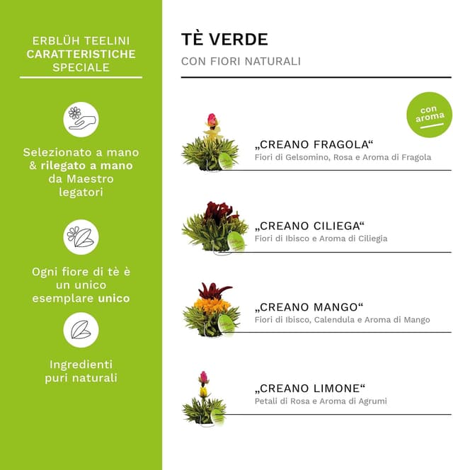 Detalle 2 de Creano Tèlini Set regalo 8 fiori di tè, tazza 200 ml