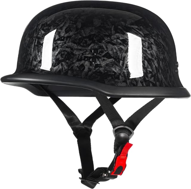 Detalle 2 de Crown Racing Model-308 German-Style Half Motorcycle Helmet (DOT Approved) — matte black