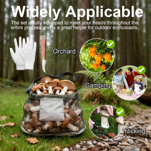 Thumbnail 6 de Zdhsufnvw Pilztasche Großvolumiger Pilzkorb