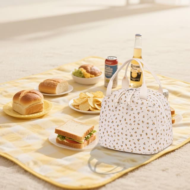 Thumbnail 6 de LEDAOU isolierte Lunch-Box für Frauen aus Cord (wiederverwendbare Lunch-Tasche) – auslaufsicherer Thermo-Kühler