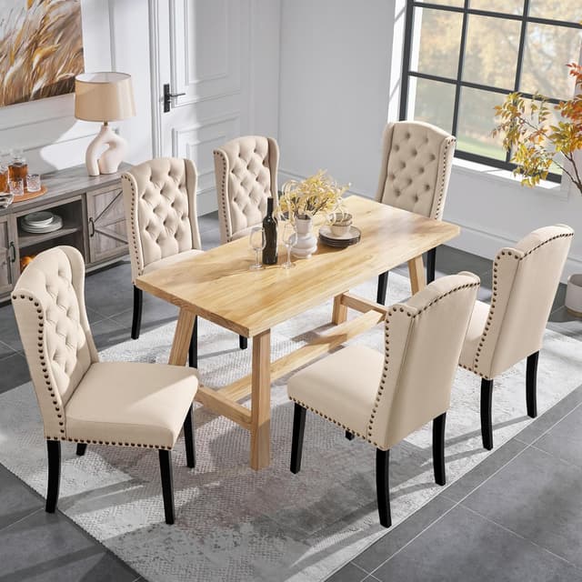 Thumbnail 8 de Yaheetech Juego de 2 Sillas de Comedor Tapizadas