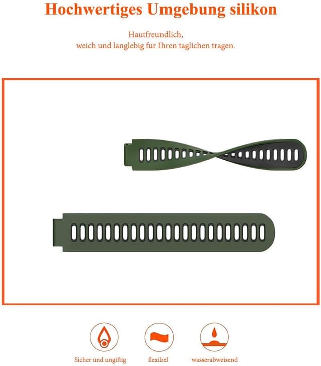 Detalle de ANBEST cinturino in silicone di ricambio per Garmin Forerunner 735XT / 235 / 220 / 230 / 620 / 630 e Approach S20 / S5 / S6