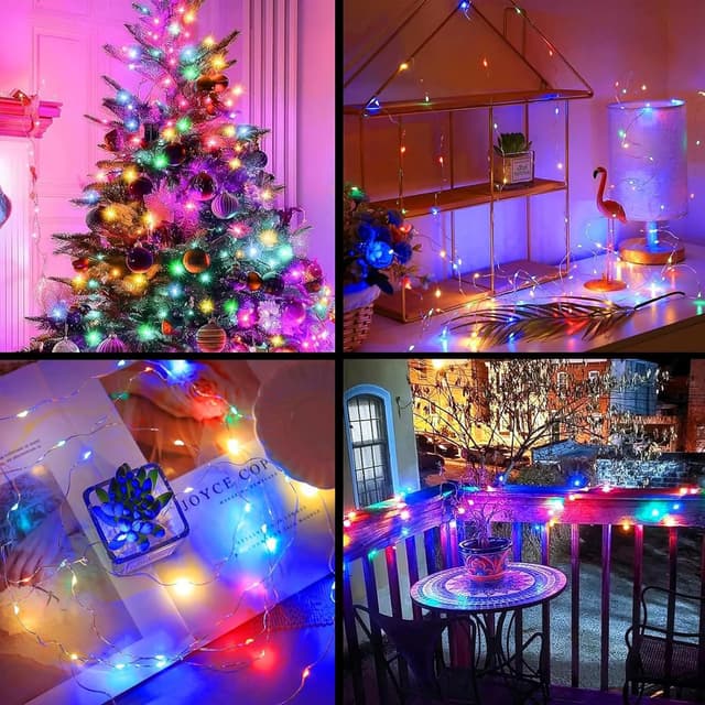 Thumbnail 6 de Kaleora 6er LED-Lichterkette Batterie mit Timer (2 m, 20 bunte LEDs) – Kupferdraht für innen und abgedeckte Deko