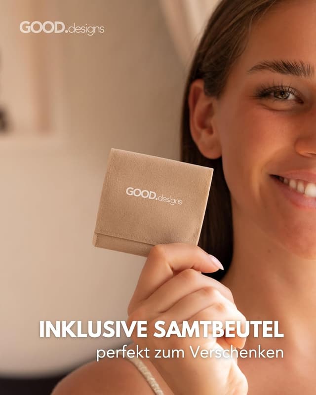 Detalle 2 de GD GOOD.designs Perlenarmband für Damen mit echten Naturstein-Perlen (4 mm), 18K vergoldet, verstellbar 15–19 cm