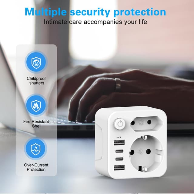 Detalle 1 de Südafrika Reiseadapter Typ M 6-in-1