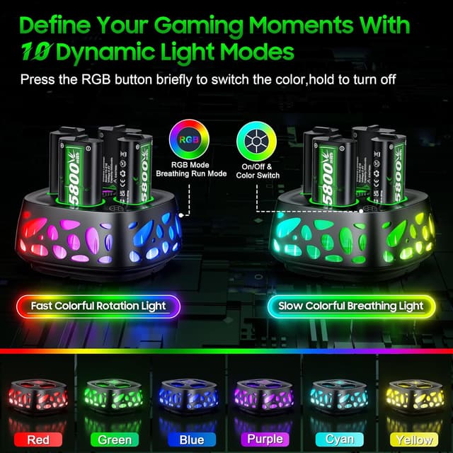 Detalle 2 de 5800mWh Rechargeable Battery Pack 4× for Xbox Controllers