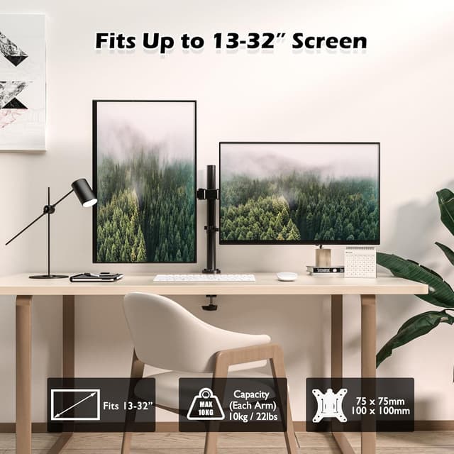 Detalle 2 de BONTEC Dual Monitor Stand 10 kg per arm