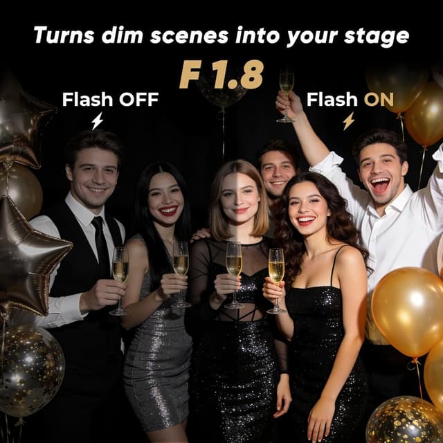 Detalle de ORDRO D130 5K Digital Camera with 80MP Photos, 18X Zoom, 270° Flip Screen, WiFi & 32GB SD card