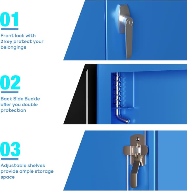 Detalle de SUPEER Metal Storage Cabinet with Locking Doors