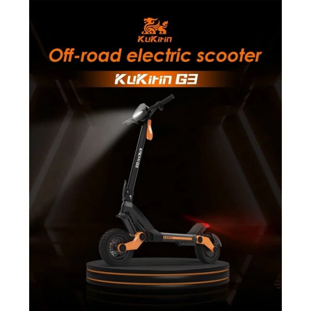 Detalle 2 de Kukirin G3 patinete 1200 W 18 Ah Negro/Naranja 🚀
