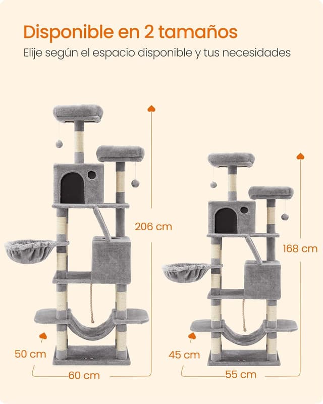Thumbnail 6 de Feandrea PCT165W01 Árbol para gatos 168 cm