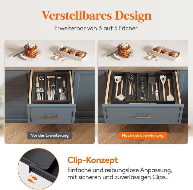 Detalle 2 de Lifewit Besteckkasten Schublade 57 cm