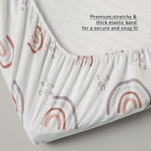 Detalle 1 de GLLQUEN BABY 2 Pack Cot Sheets (Microfibre, Breathable) for Oval/Hourglass Bassinets, 120 x 60cm