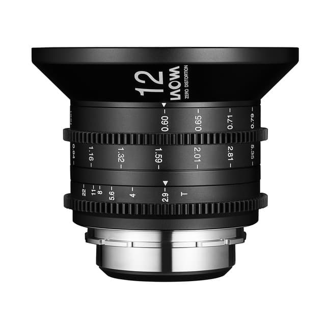 Detalle de Laowa 12mm T2.9 objetivo gran angular 122°
