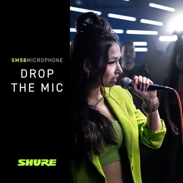Detalle 2 de Shure SM58-LC Dynamic Vocal Microphone (Cardioid XLR) for Singing, Live Performance, Studio, Podcast & Broadcast, Black