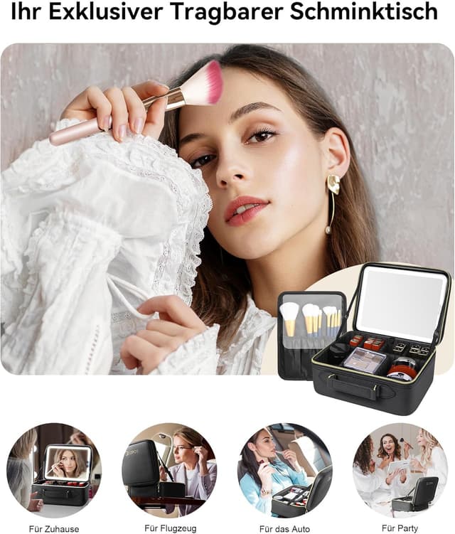 Thumbnail 6 de JUSRON Make-up Tasche mit LED Spiegel und 5-fach