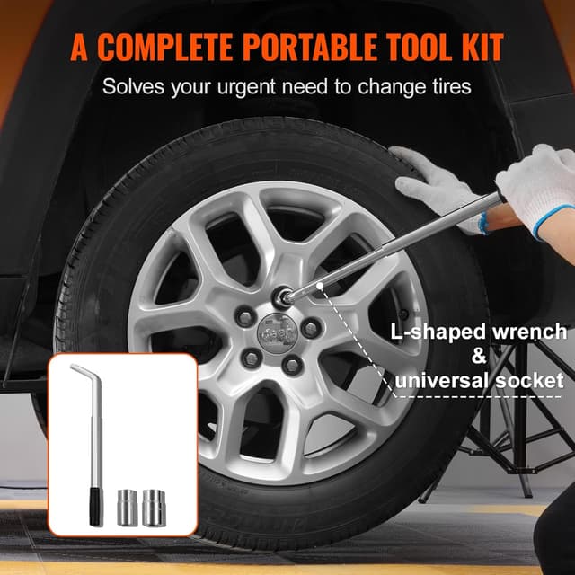 Detalle de VEVOR Scherenwagenheber manuell 2,5 t mit Ratsche und Hubbereich 95–435 mm