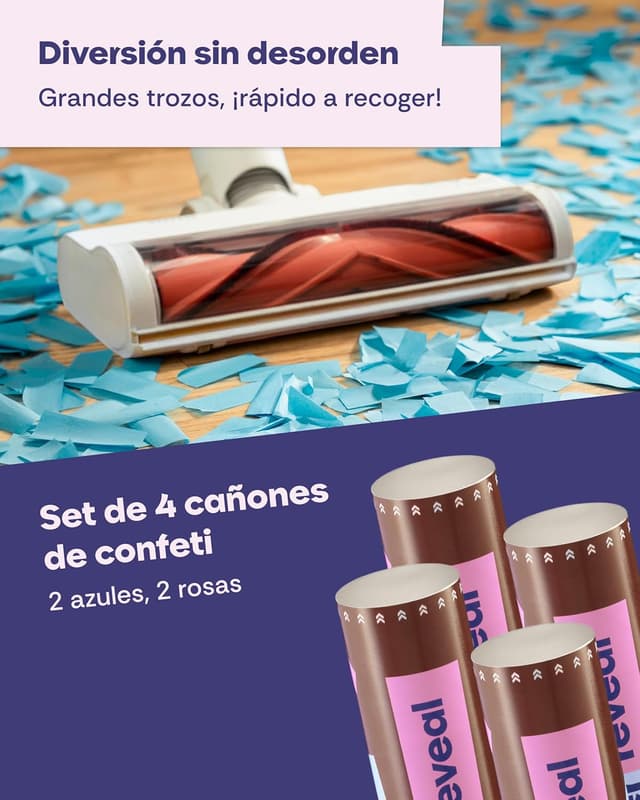 Thumbnail 5 de Partyjoker Cañón de Confeti Revelación de Género 4 unidades