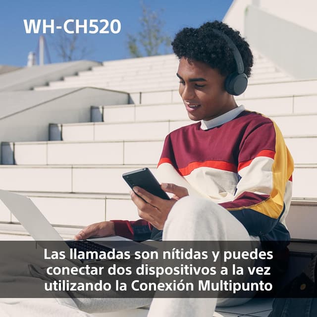 Detalle 2 de Sony WH-CH520 Auriculares inalámbricos Bluetooth ⭐ 50h batería