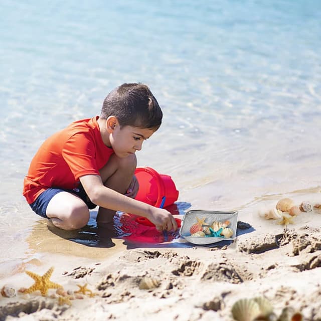 Detalle 2 de UMUACCAN Beach Mesh Shovel Shark Tooth Sifter (Red) for Shell Collecting