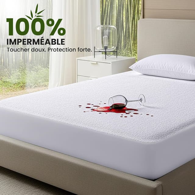 Detalle de Utopia Bedding Protège-matelas 90 x 200 x 30 cm imperméable en viscose (alèse drap-housse)
