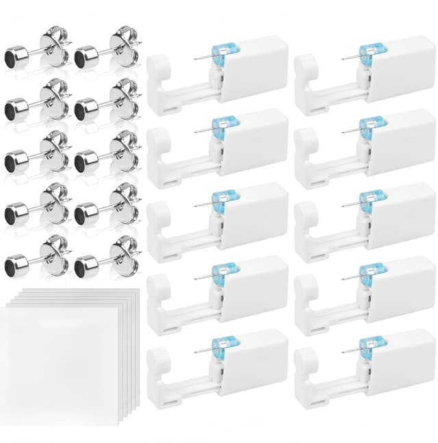 Detalle de Aucuu Perceur d’oreille auto-perçant : kit de pistolets de piercing jetables en acier inoxydable