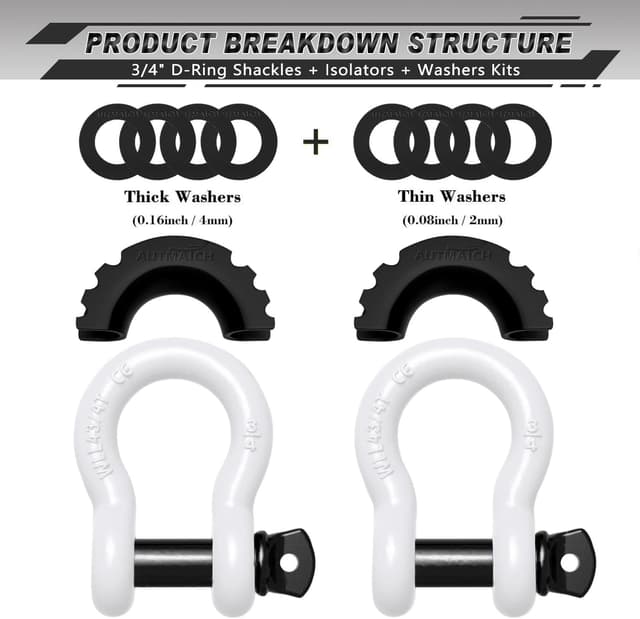 Thumbnail 1 de AUTMATCH D Ring Shackle 3/4" 10,471 lb