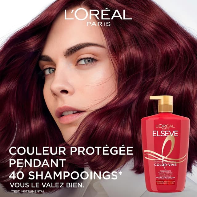 Detalle de L’Oréal Paris Elseve Color-Vive Shampooing Soin Protection Couleur (1 L) — protection couleur jusqu’à 10 semaines