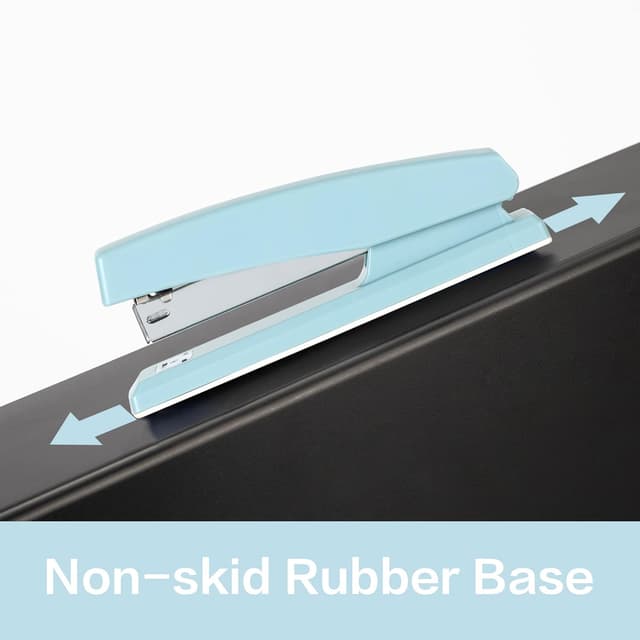 Detalle 2 de Deli Desktop-Heftgerät für bis zu 25 Blatt, blau – inkl. 1.000 Heftklammern