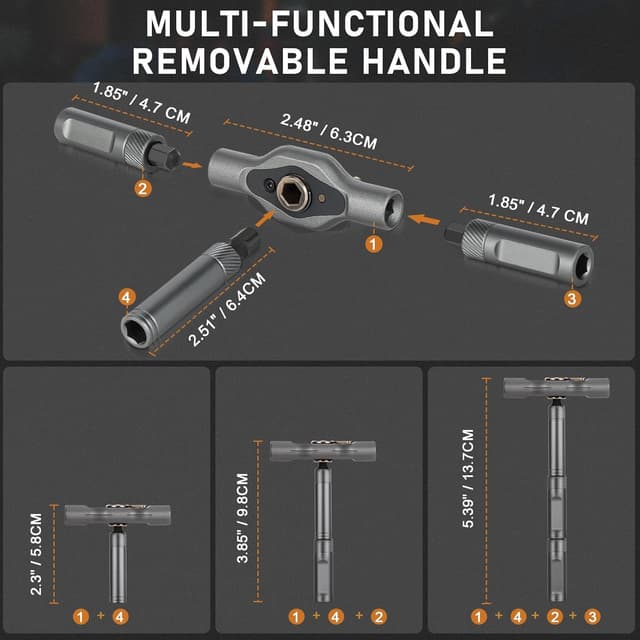 Detalle de Homtronics Magnetic Ratchet Screwdriver Set (42-in-1) with S2 Steel Bits