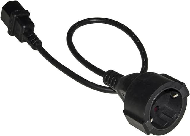 Detalle de Câble adaptateur alimentation Schuko (femelle) vers IEC C14 (mâle) H05VV-F, 50 cm