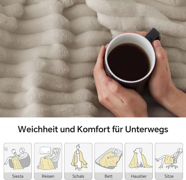 Detalle de BEDELITE Kuscheldecke 150x200 Beige