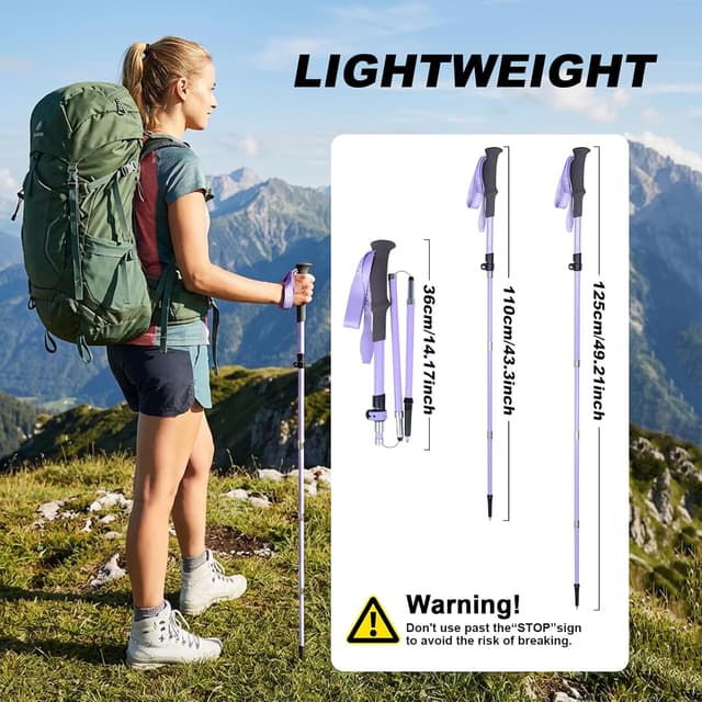 Thumbnail 2 de Qoosea Bastón de Senderismo para Mujer 110–125 cm