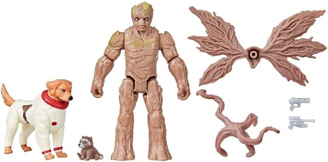 Detalle de Figurines articulées Marvel Les Gardiens de la Galaxie Vol. 3 : Groot, Bébé Rocket et Cosmo (pack de 5 figurines)